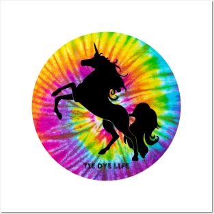 Unicorn Tie Dye Life Posters and Art